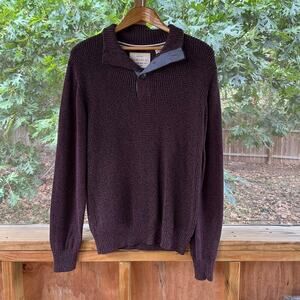 Weatherproof Vintage Men's Brown Henley Neck Pullover Sweater Size M. NEW